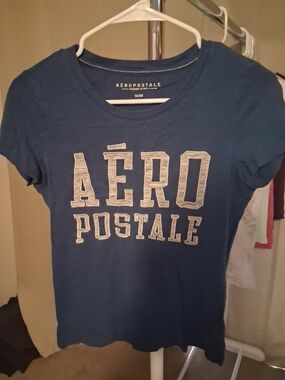 Aeropostale Women's Navy Blue Logo Tee